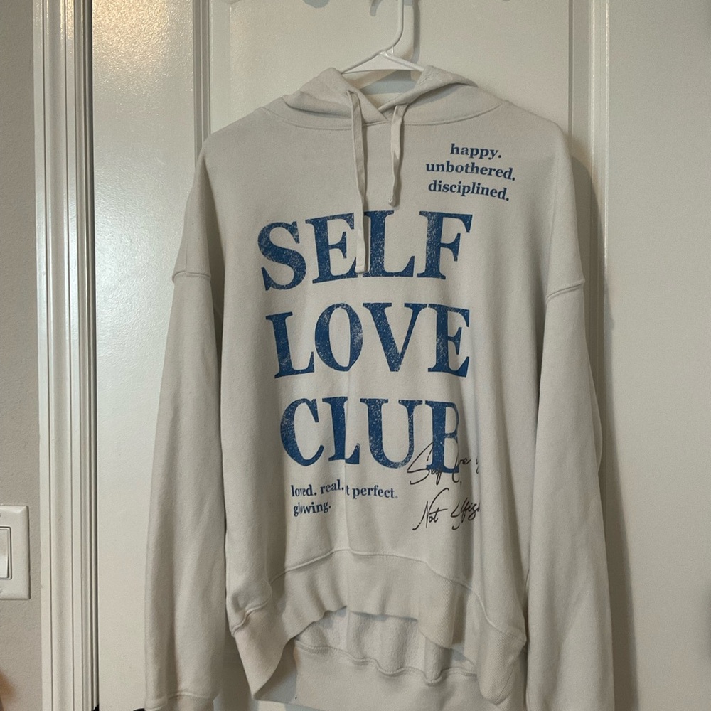Grayson Threads White and Blue Self Love Club Hoodie